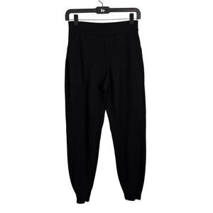 Spanx Women's The Perfect Pant Ankle Joggers Small Black Pull on Pockets Stretch
